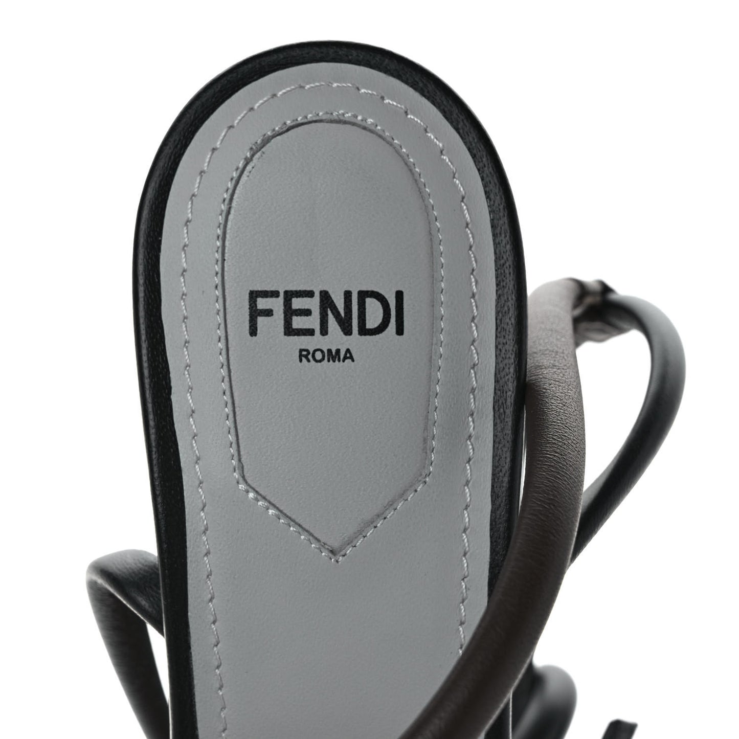 Nappa Metallic Ayers Fendi First 95mm Strappy Sandals 38.5 Black Chocolate Stagno