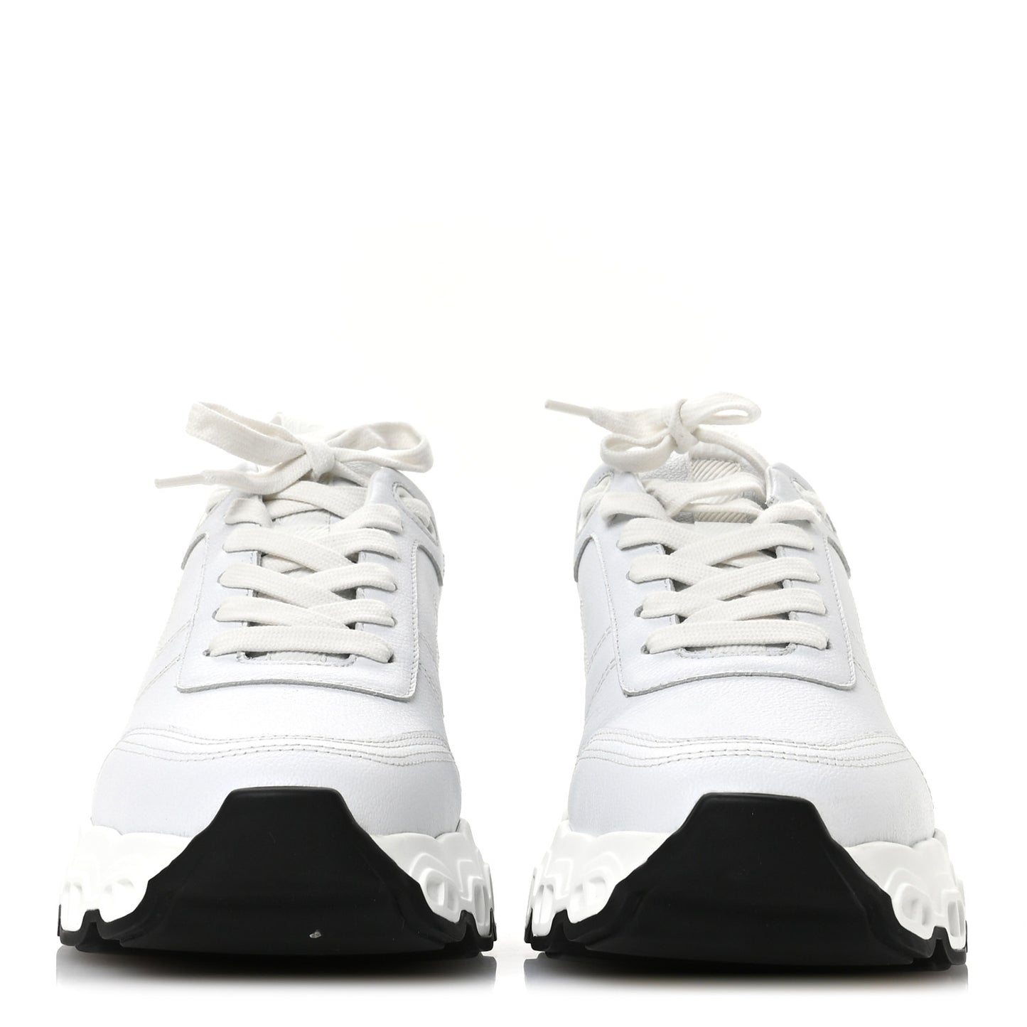 Parachute Fabric Calfskin Impulse Sneakers 37.5 White