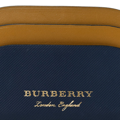 Burberry Soft Grain Calfskin Izzy Card Case Blue Carbon Camel 6 of 7