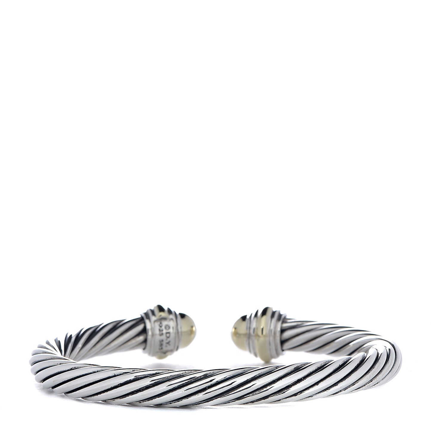 Sterling Silver 14K Yellow Gold 7mm Cable Classics Bracelet