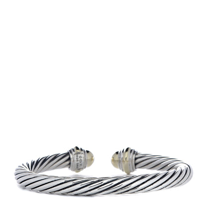 David Yurman Sterling Silver 14K Yellow Gold 7mm Cable Classics Bracelet 3 of 4