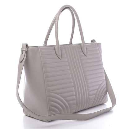 Prada Soft Calfskin Impunture Diagramme Double Zip Tote Pomice 3 of 9
