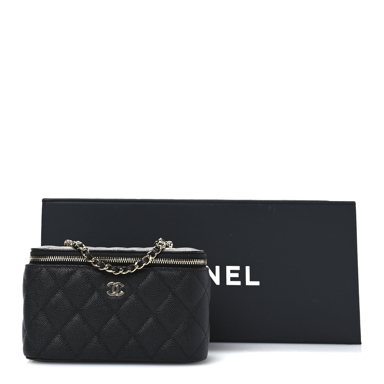 Chanel Caviar Quilted Small Vanity Case With Chain Black 12 of 12