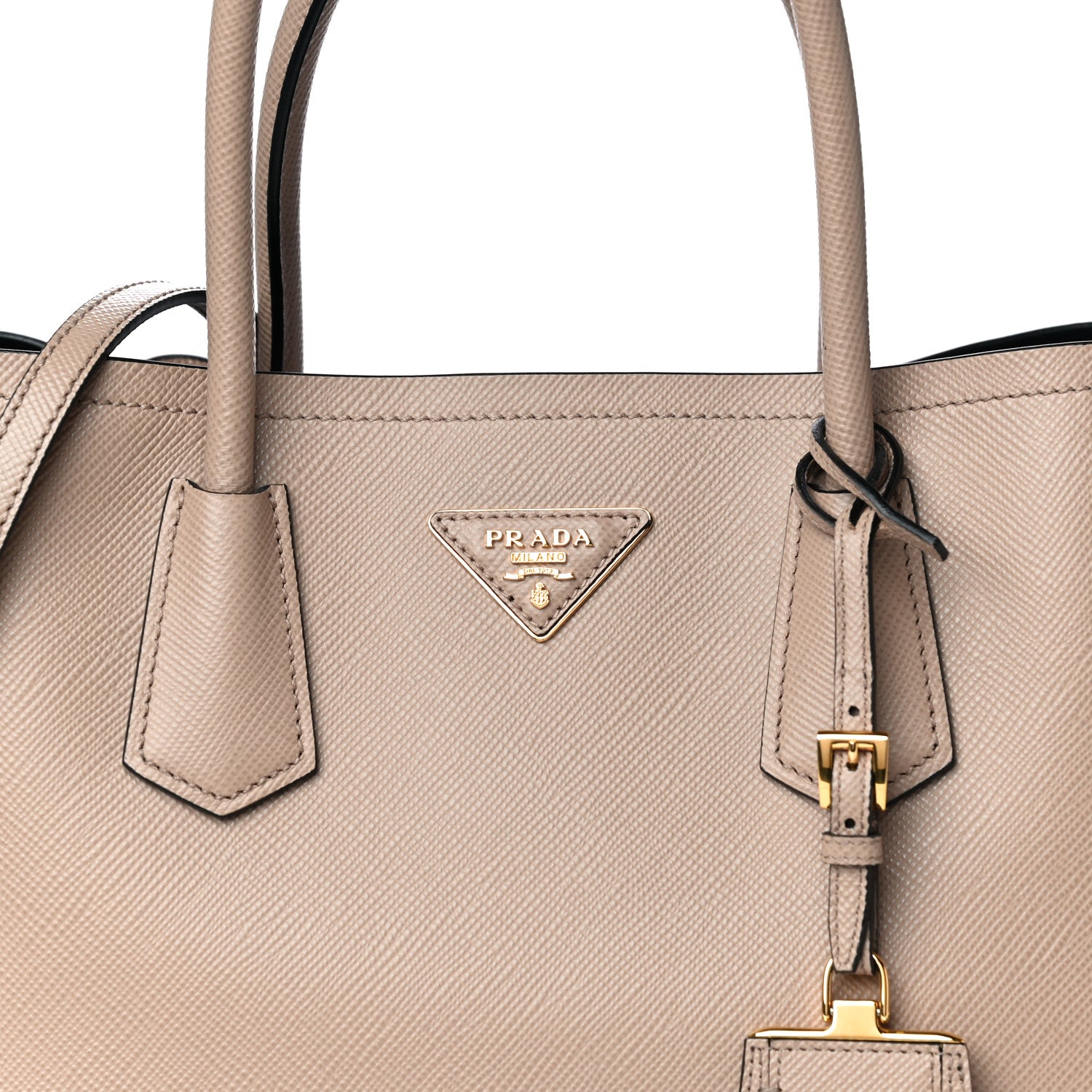 Prada Saffiano Cuir Medium Double Bag Cammeo Black 8 of 10