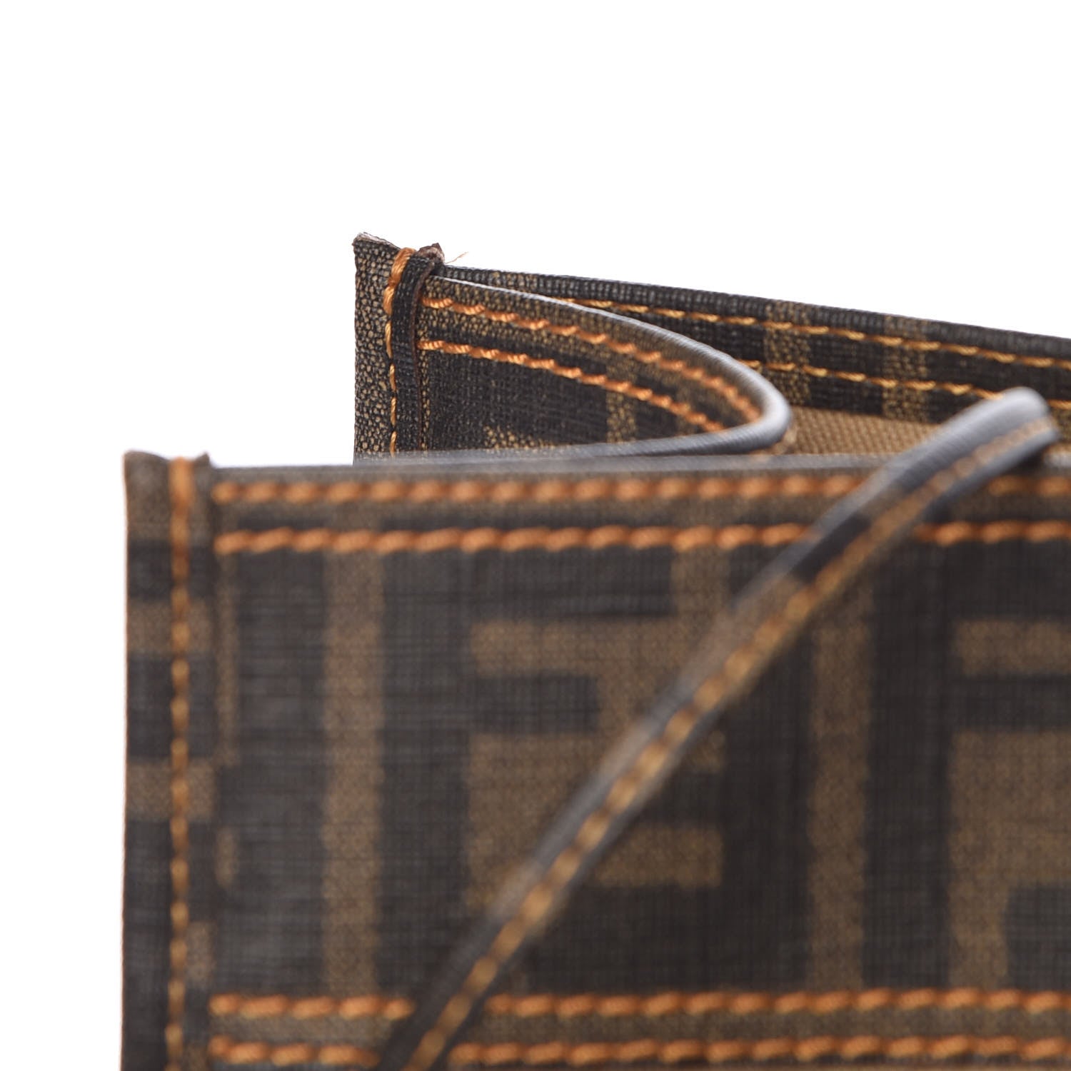 Fendi Metallic Calfskin Zucchino Zucca Spalmati Shopping Tote Tobacco 11 of 11