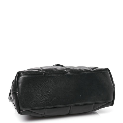 Saint Laurent Lambskin Quilted Monogram Monochrome Medium Loulou Puffer Chain Satchel Black 4 of 10