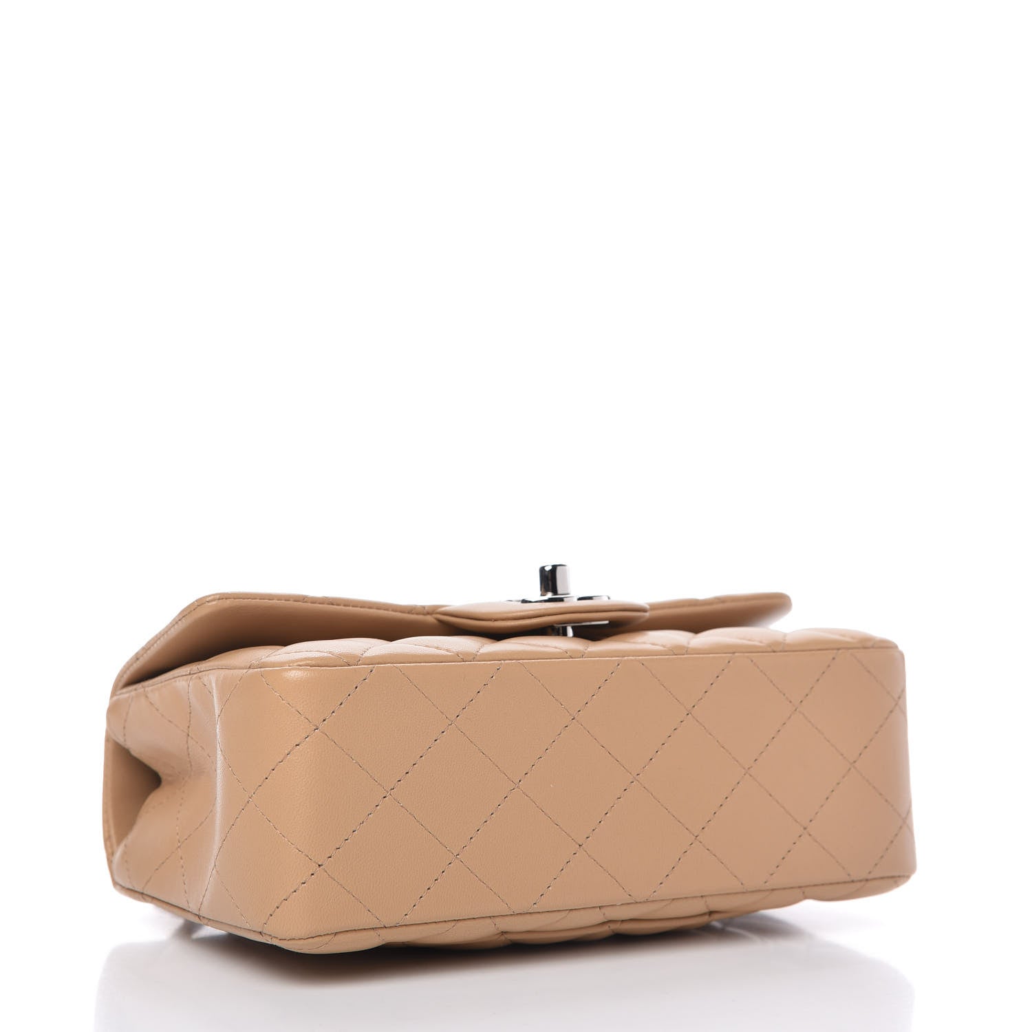 Chanel Lambskin Quilted Mini Rectangular Flap Beige 4 of 11