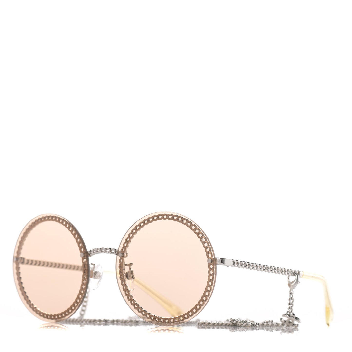 Chain Round Sunglasses 4245 Brown Silver