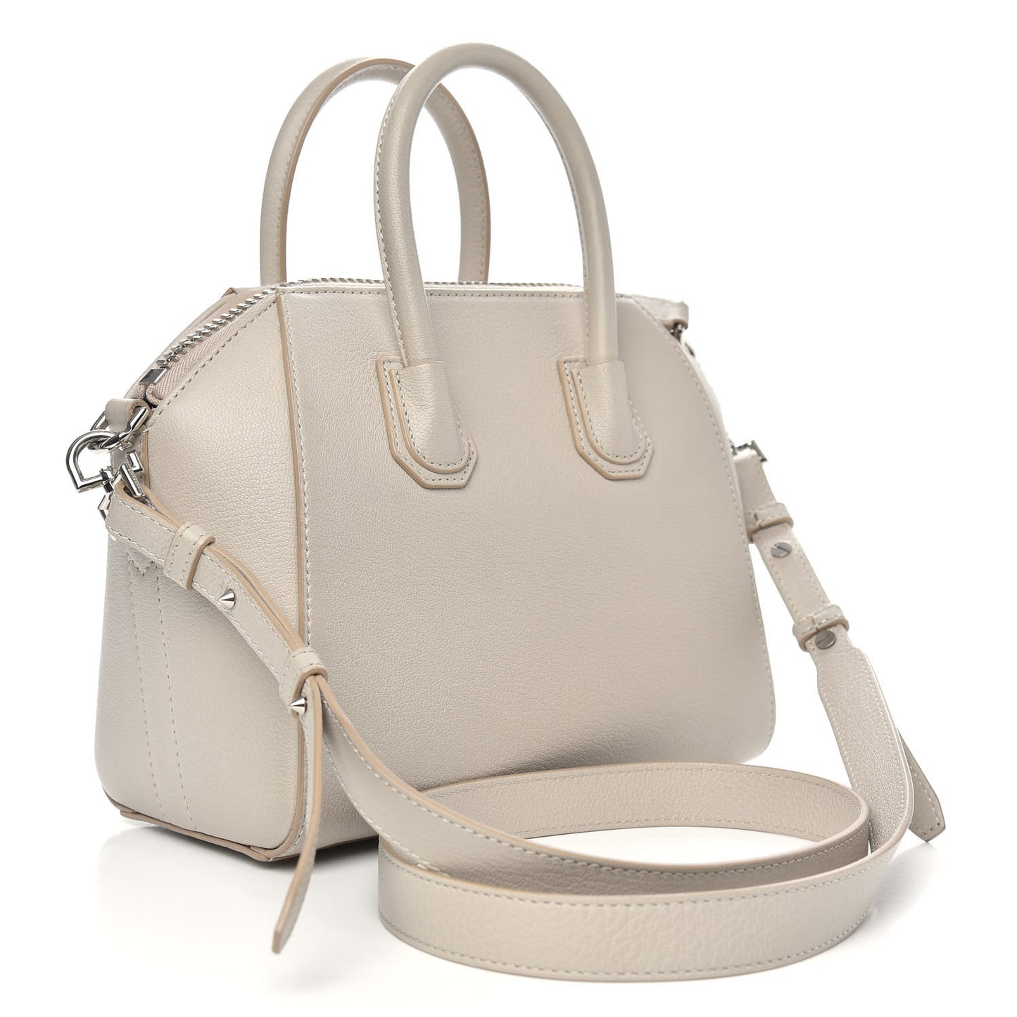 Sugar Goatskin Mini Antigona Beige Buff
