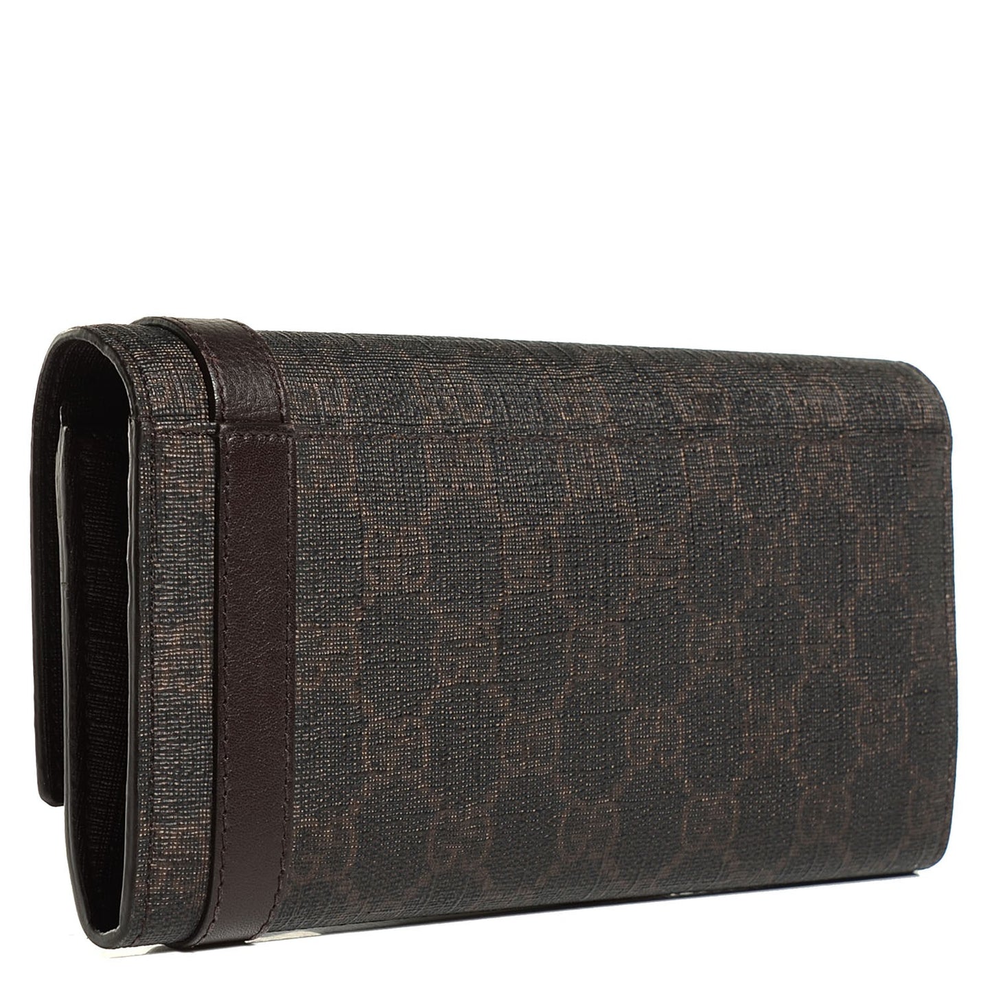 GG Supreme Monogram Nice Continental Wallet Dark Brown