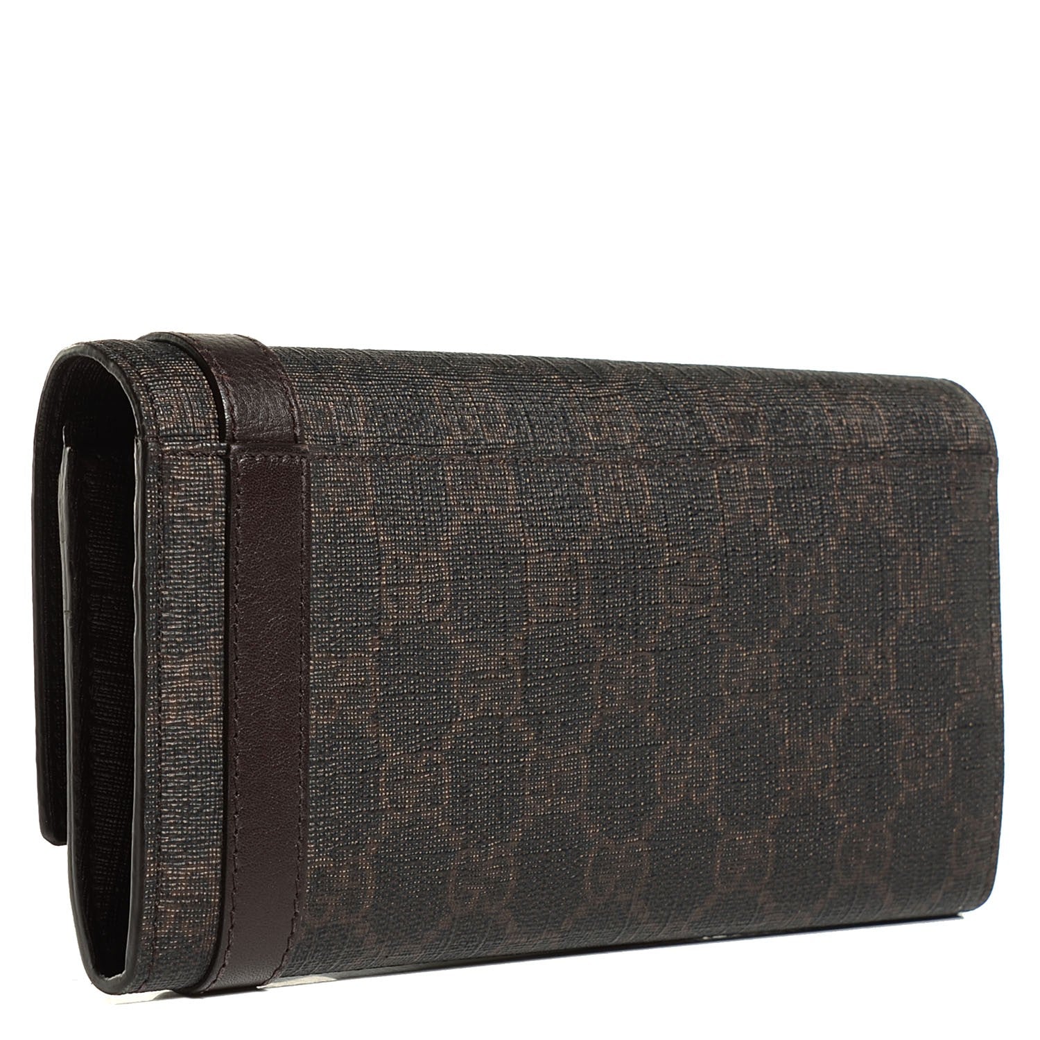 Gucci GG Supreme Monogram Nice Continental Wallet Dark Brown 3 of 8