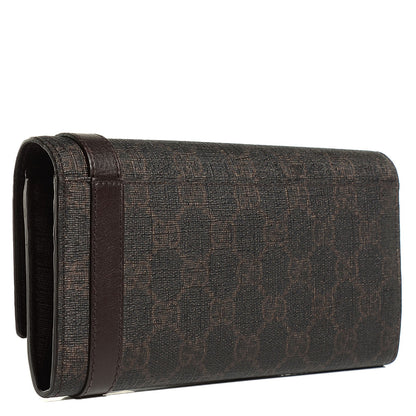 Gucci GG Supreme Monogram Nice Continental Wallet Dark Brown 3 of 8