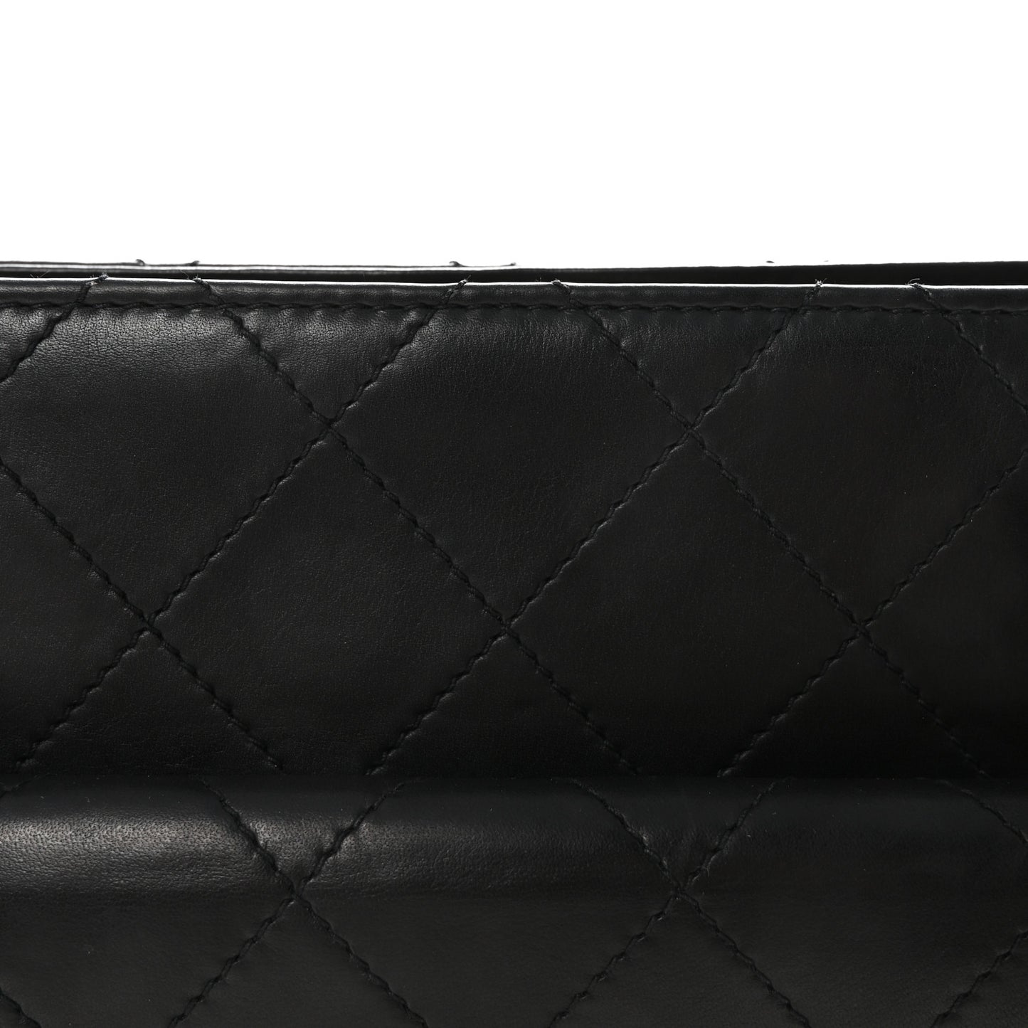 Lambskin Quilted CC Front Pocket Shopping Tote Black