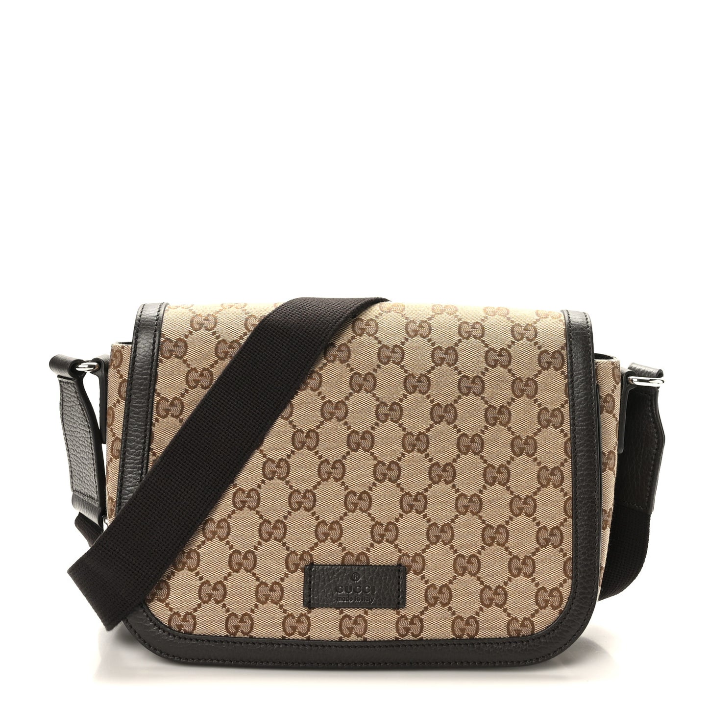 Monogram Flap Messenger Bag Beige Dark Brown