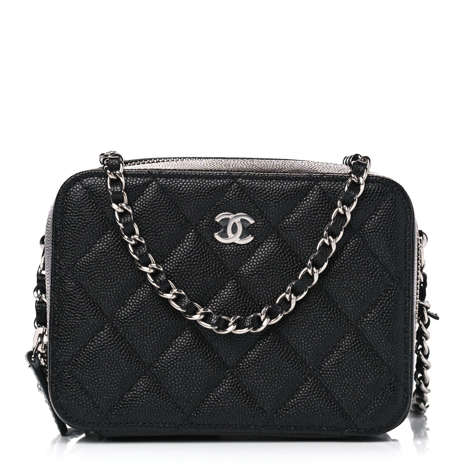 Chanel Caviar Quilted CC Vanity Case With Chain Black 1 of 5
