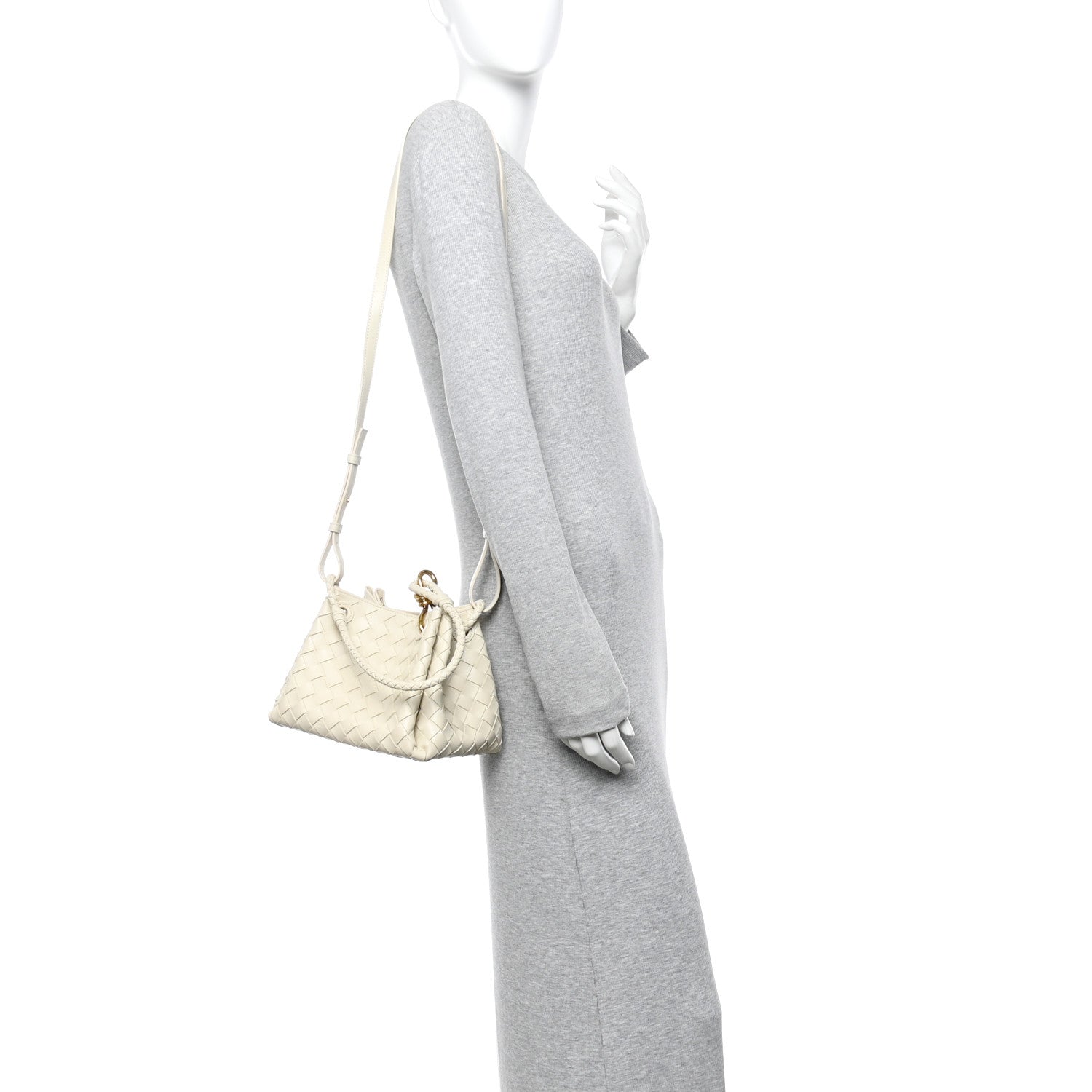 Bottega Veneta Nappa Intrecciato Small Parachute Shoulder Bag Sea Salt 2 of 9