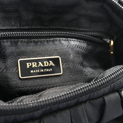 Prada Tessuto Nylon Bow Shoulder Bag Black 6 of 9