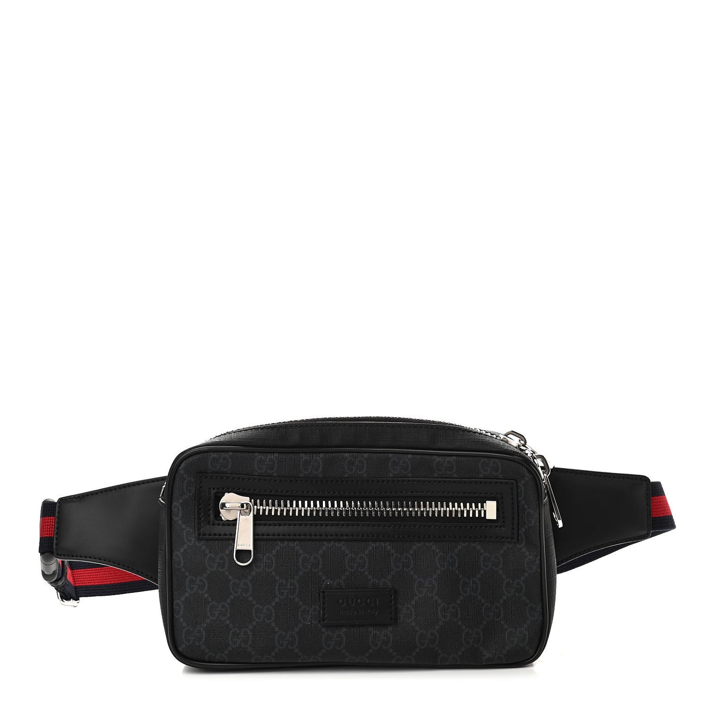 Soft GG Supreme Monogram Web Belt Bag Black Grey