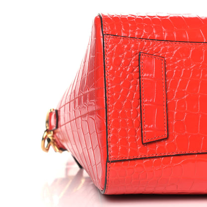 Givenchy Calfskin Crocodile Embossed Small Antigona Red 7 of 8