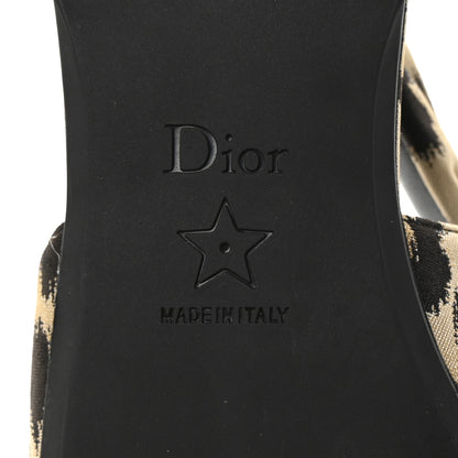 Christian Dior Nylon Leopard Print Mizza Slingback Flat 36 Beige Multicolor 7 of 10