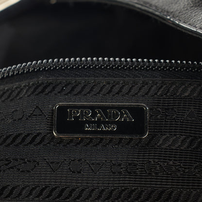 Prada Tessuto Nylon Vitello Foldover Pushlock Satchel Black 5 of 8