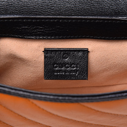 Gucci Vintage Effect Calfskin Matelasse Diagonal Super Mini Torchon GG Marmont Shoulder Bag Cognac 6 of 10