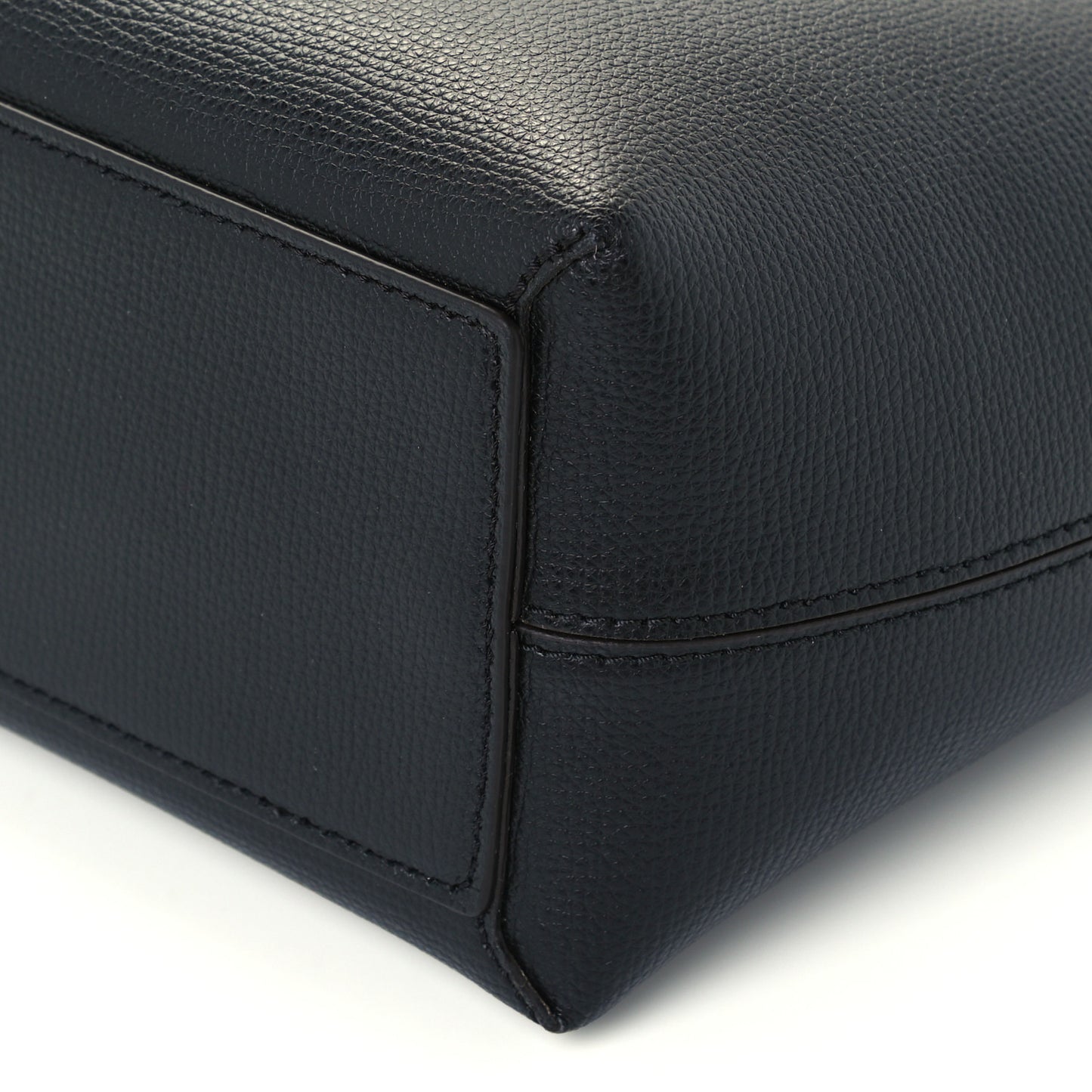 Grainy Calfskin Haymarket Check Small Reversible Tote Black