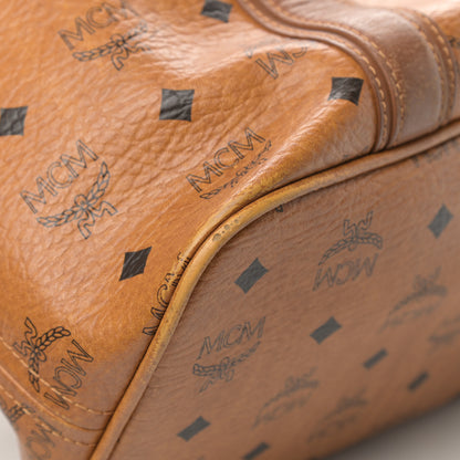 MCM Visetos Shopping Tote Cognac 9 of 18