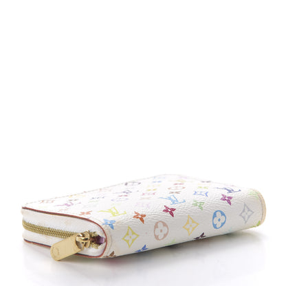 Louis Vuitton Monogram Multicolor Zippy Coin Purse Wallet White Litchi 4 of 11