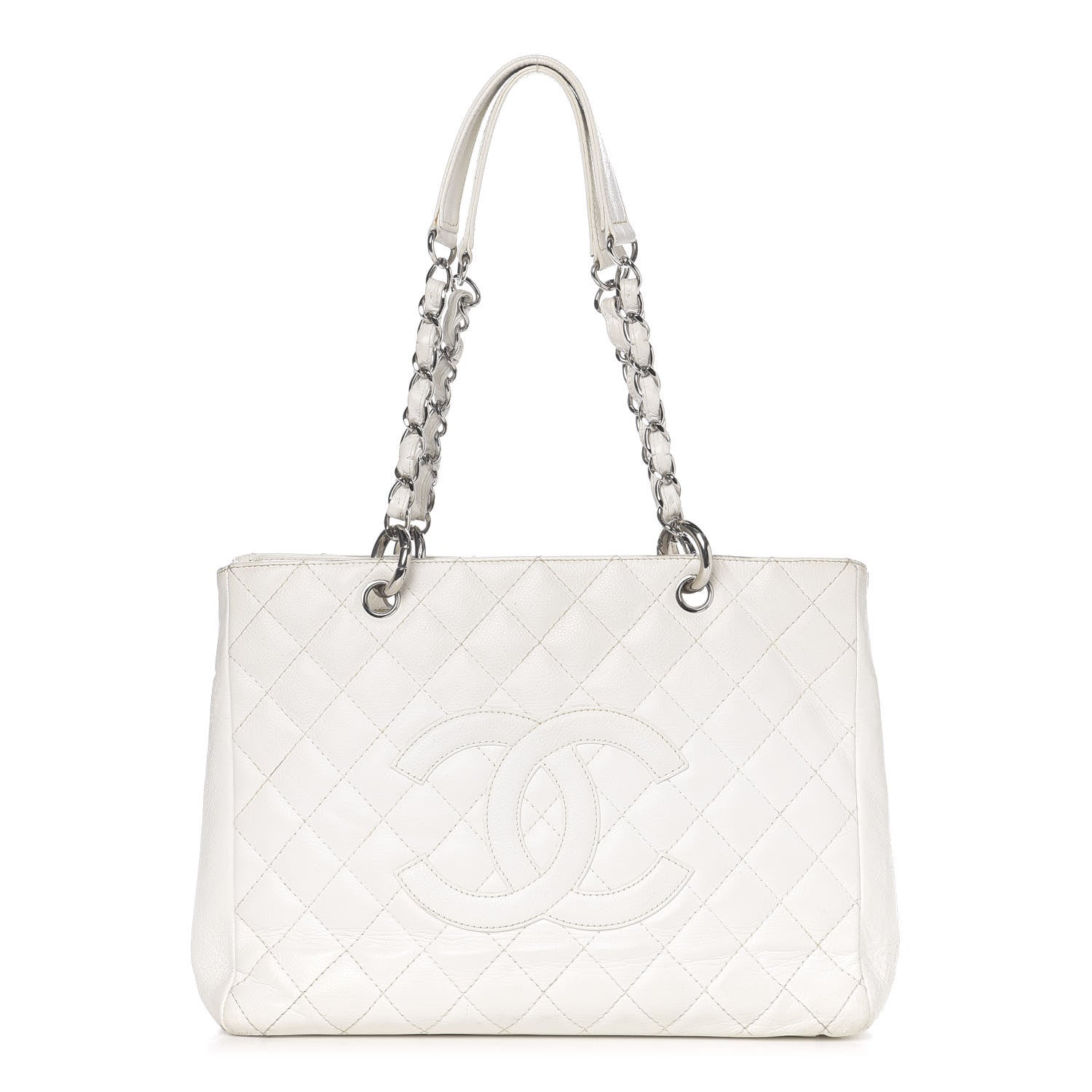 Chanel Caviar Quilted Grand Shopping Tote GST White 1 of 18