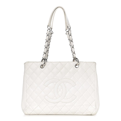 Chanel Caviar Quilted Grand Shopping Tote GST White 1 of 18