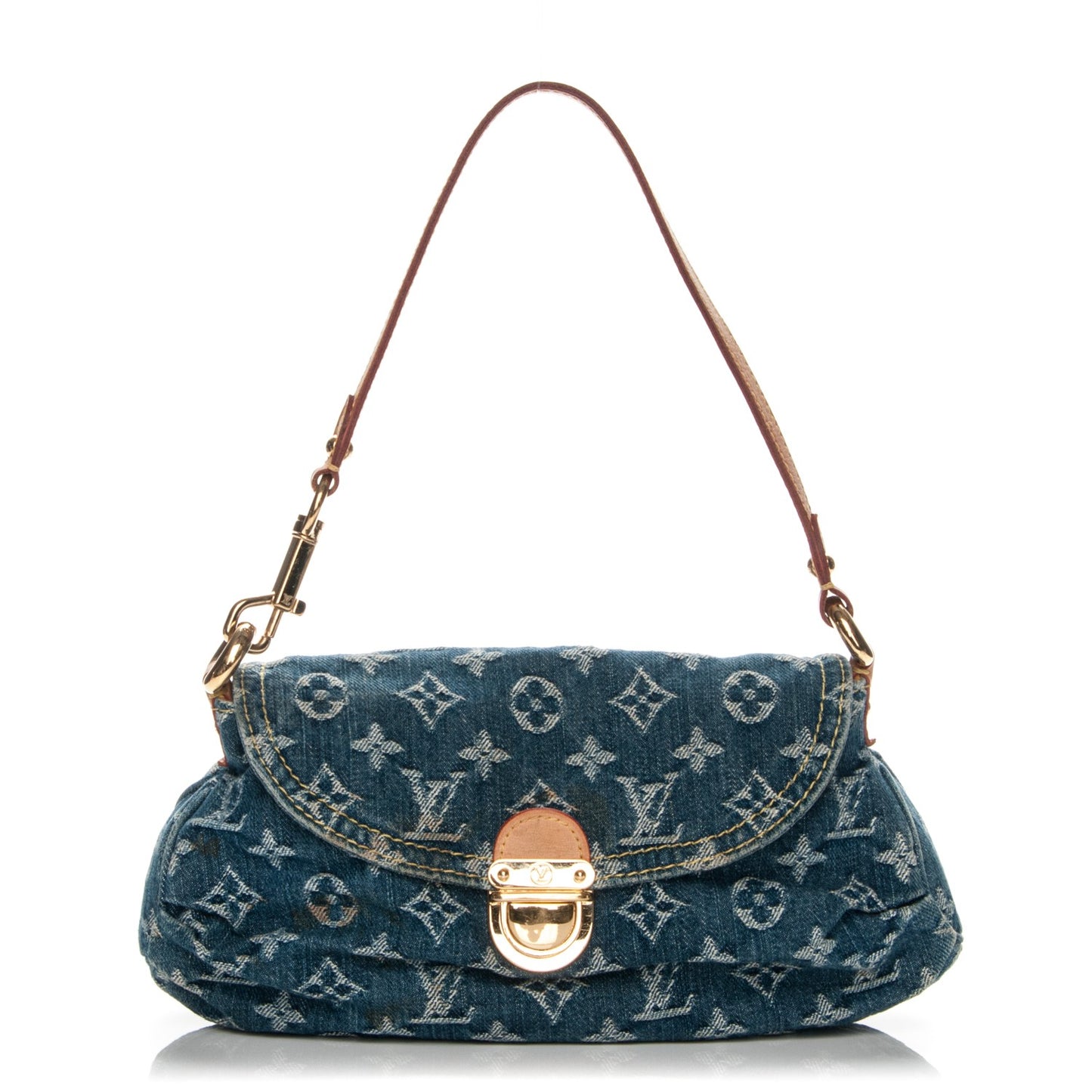 Monogram Denim Mini Pleaty Blue