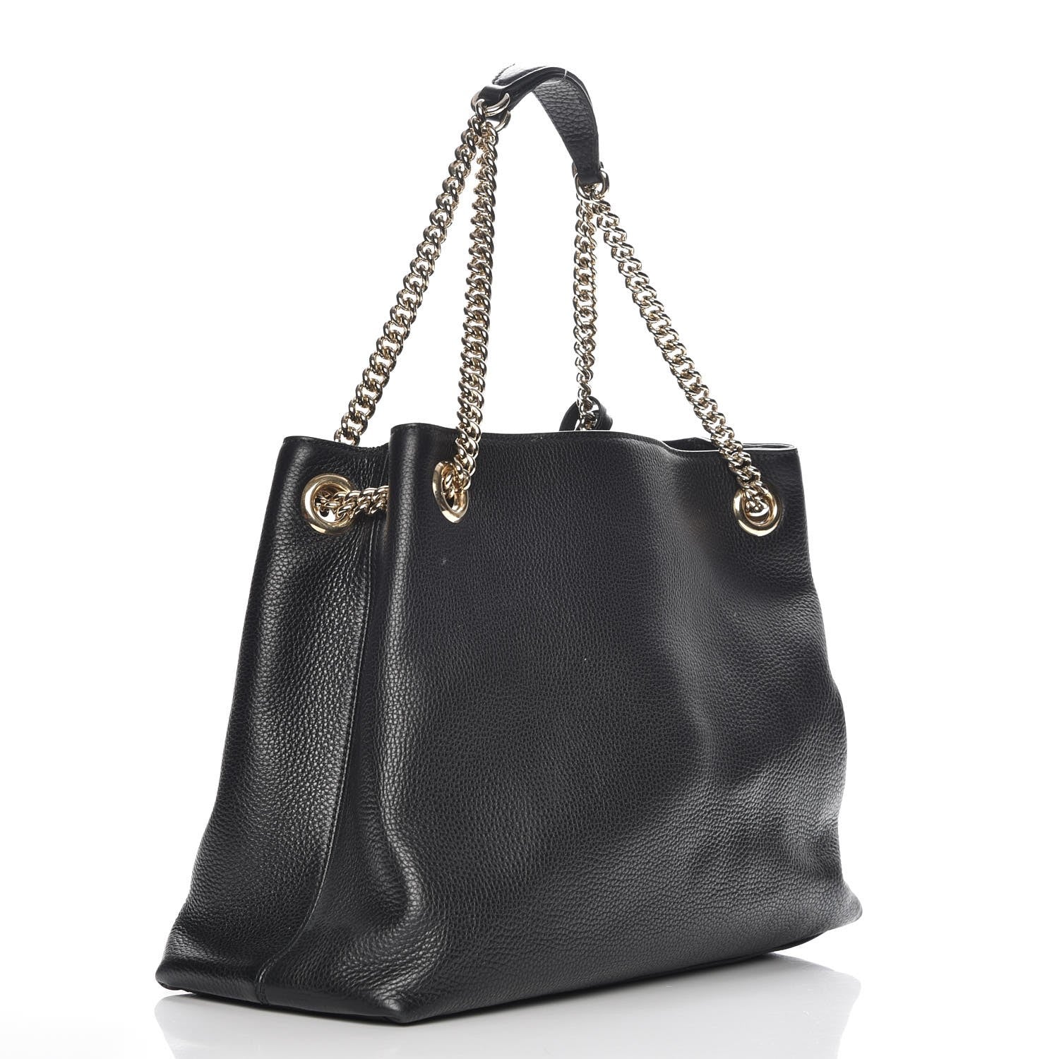 Gucci Pebbled Calfskin Medium Soho Chain Shoulder Bag Black 3 of 8