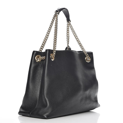 Gucci Pebbled Calfskin Medium Soho Chain Shoulder Bag Black 3 of 8