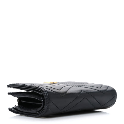Gucci Calfskin Matelasse GG Marmont Card Case Wallet Black 4 of 7