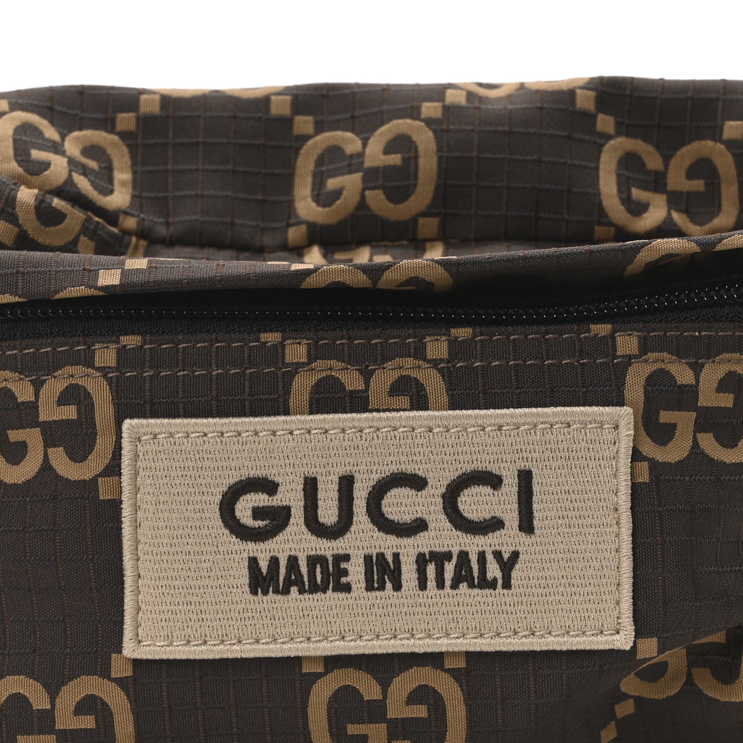 Recycled Polyester Monogram Jumbo GG Belt Bag Ebony Beige Ebony Beige