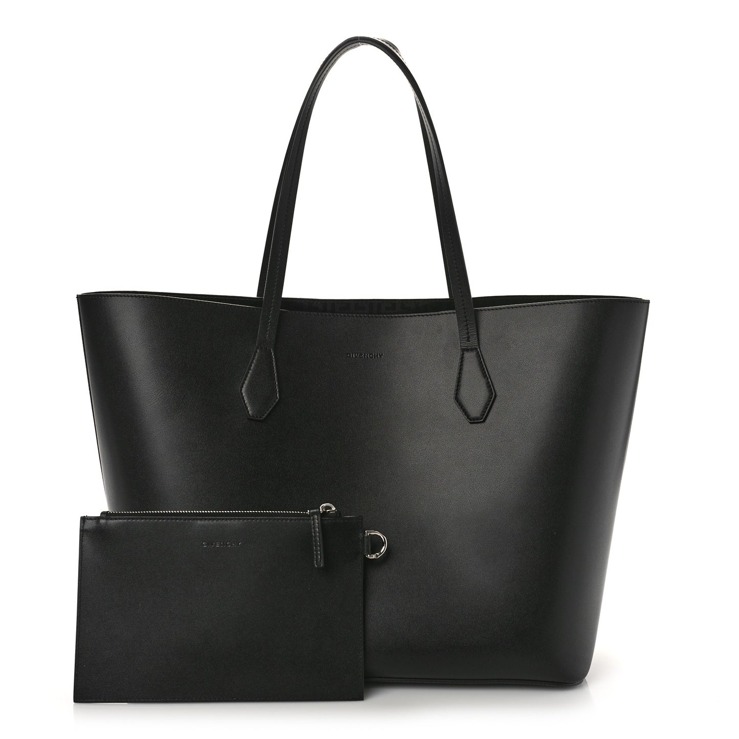 Smooth Calfskin Logo Tote Black
