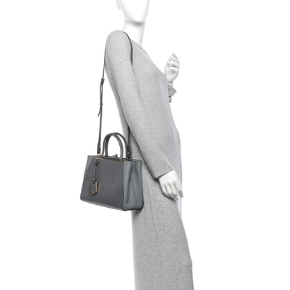 Fendi Vitello Elite Petite 2Jours Tote Grigio Grigio Chiaro 2 of 14