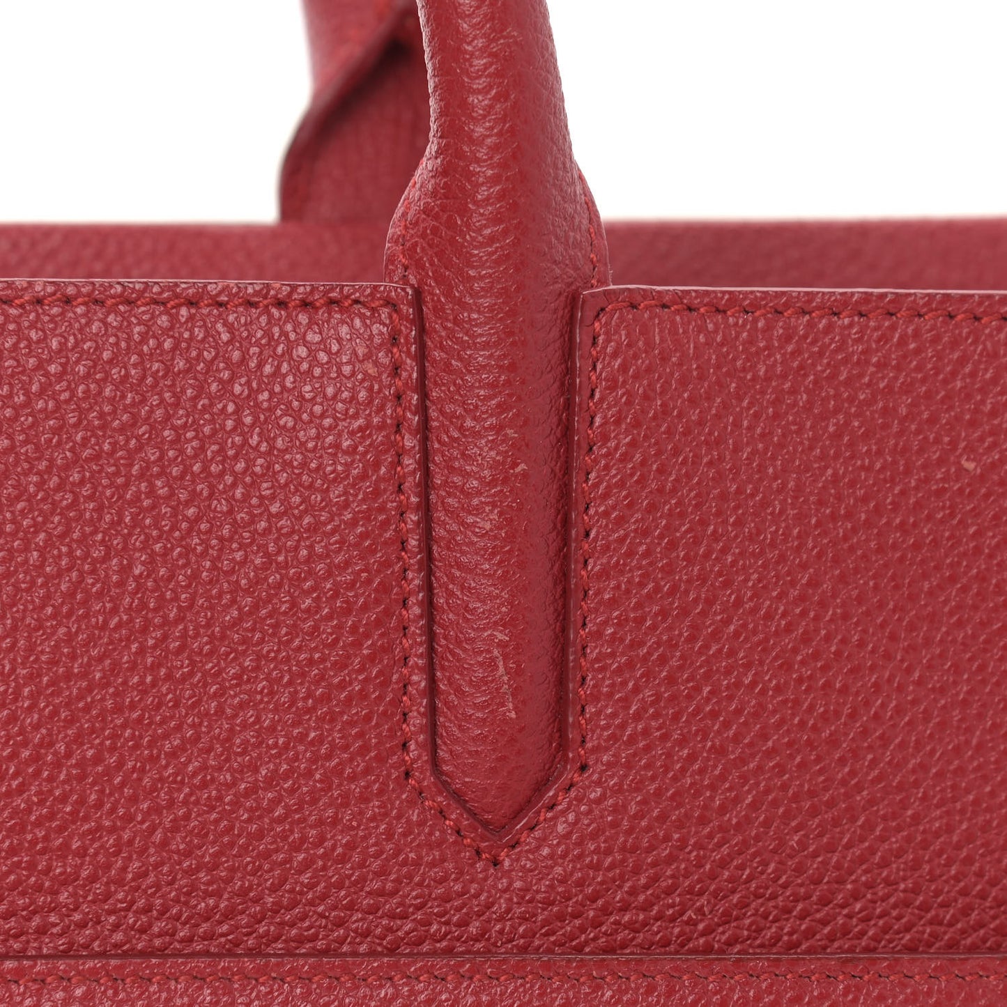 Grained Calfskin Small Cabas Rive Gauche Red