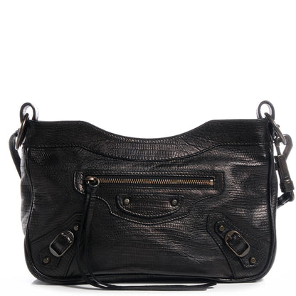 Balenciaga Agneau Lizard Embossed Classic Hardware Hip Black 1 of 11
