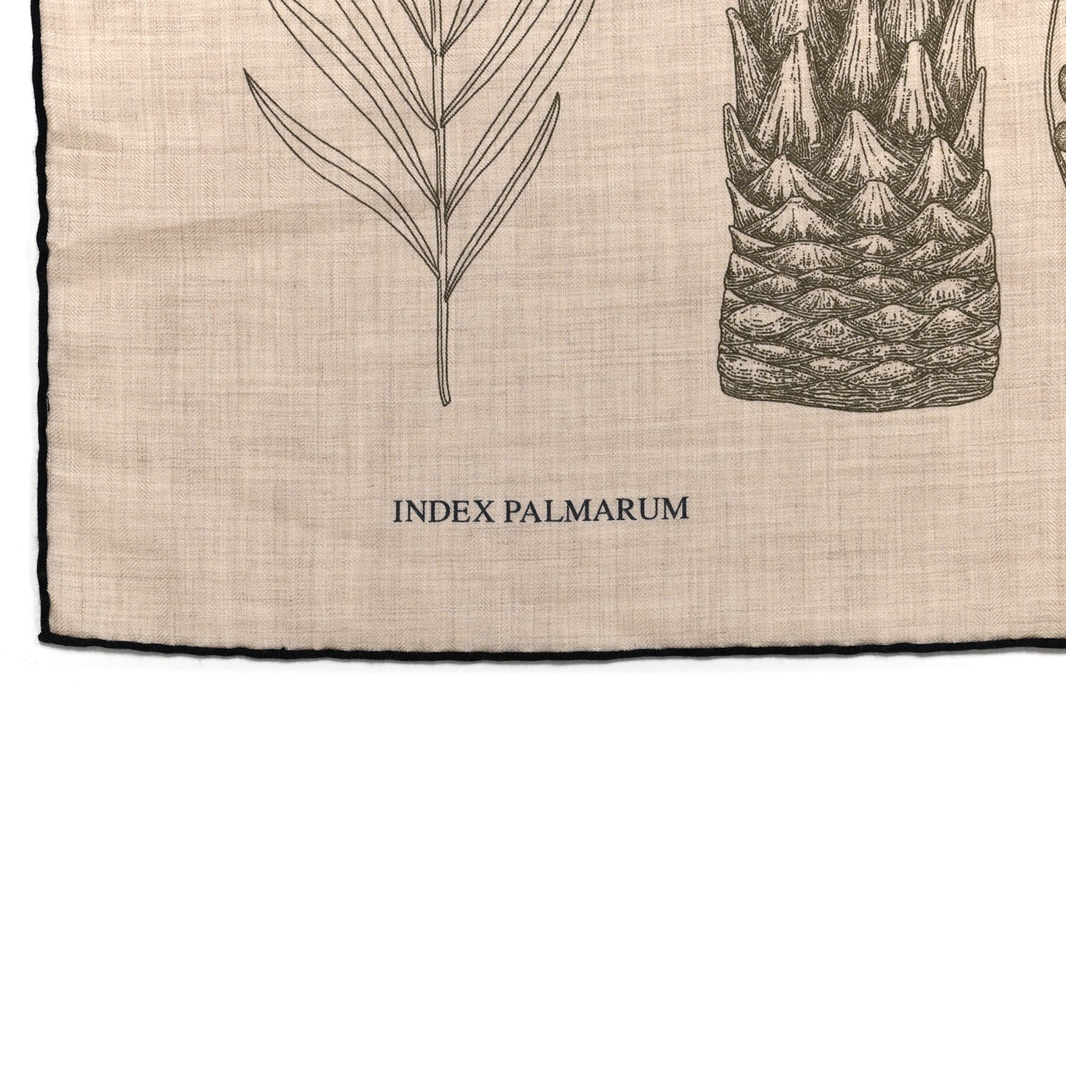 Hermes Cashmere Silk Index Palmarum Finesse Shawl 140 Naturel Bleu 3 of 6