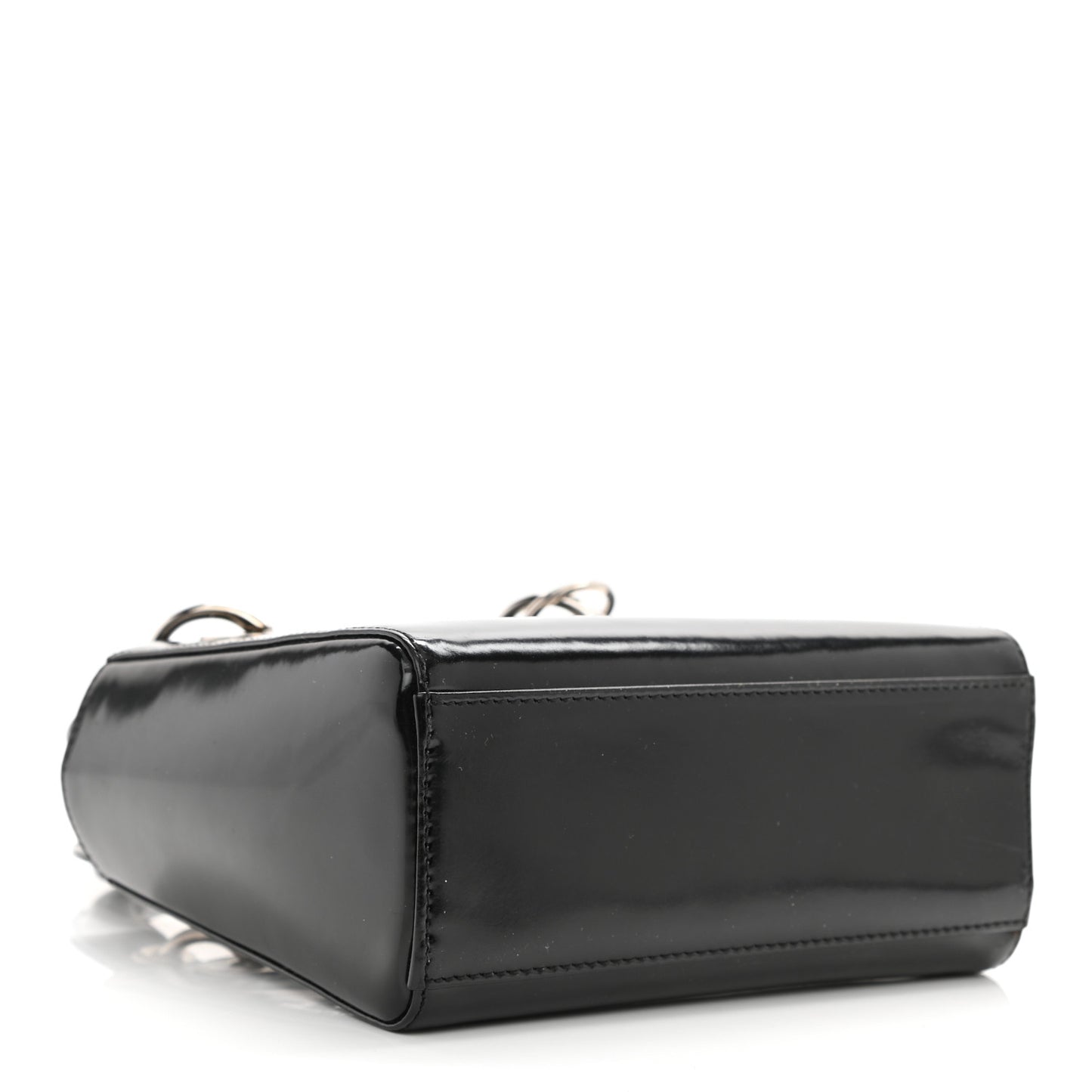 Glazed Calfskin Mini Lady Dior Black