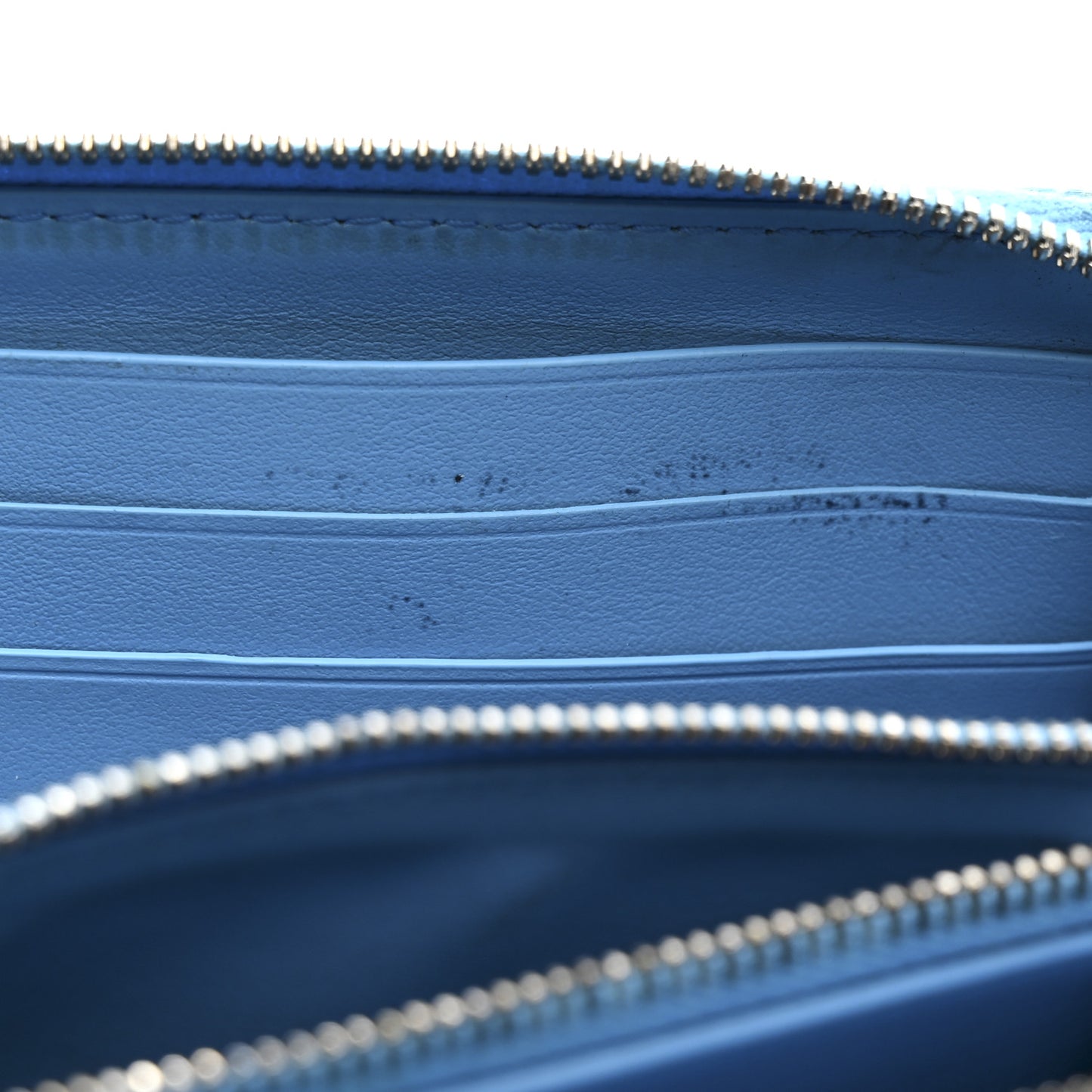 Nappa Intrecciato Zip Around Wallet Sky Blue
