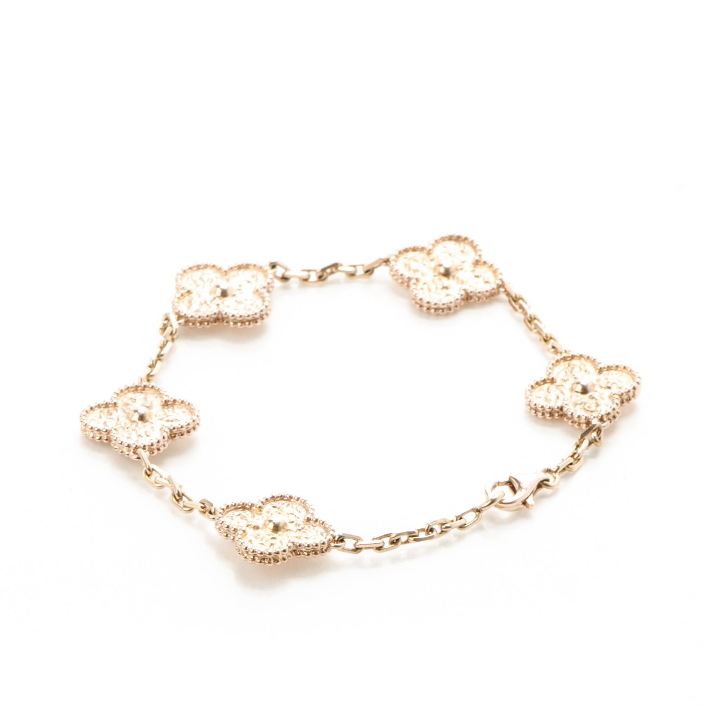18K Rose Gold 5 Motifs Vintage Alhambra Bracelet