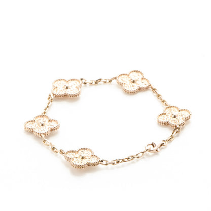 Van Cleef & Arpels 18K Rose Gold 5 Motifs Vintage Alhambra Bracelet 3 of 6