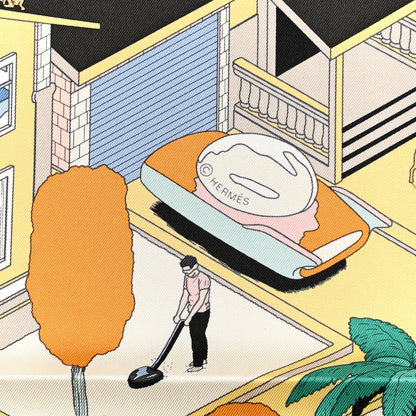 Hermes Silk On The Beach Scarf 90 Creme Menthol Ebene 3 of 4