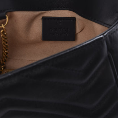 Gucci Calfskin Matelasse Super Mini GG Marmont Shoulder Bag Black 6 of 10