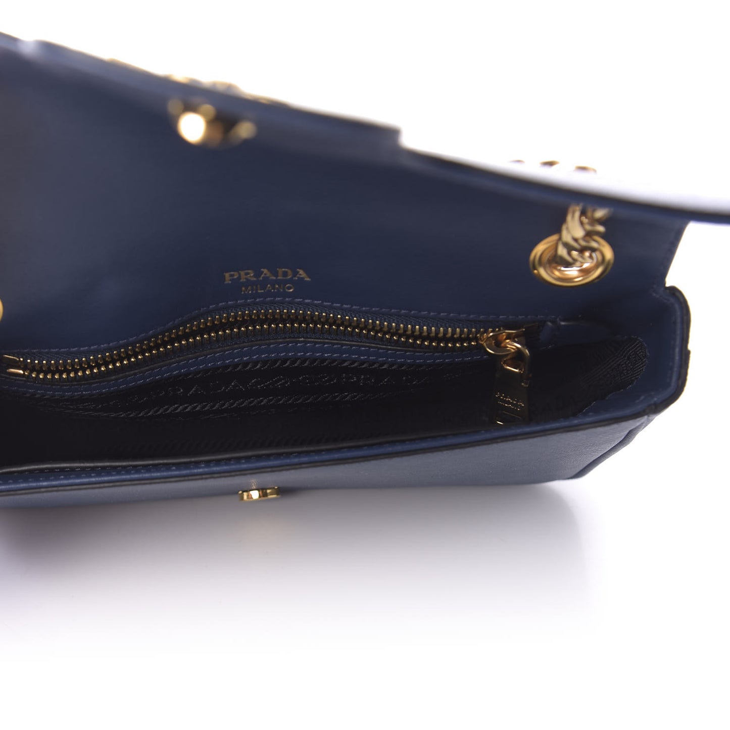 Saffiano Flap Shoulder Bag Bluette