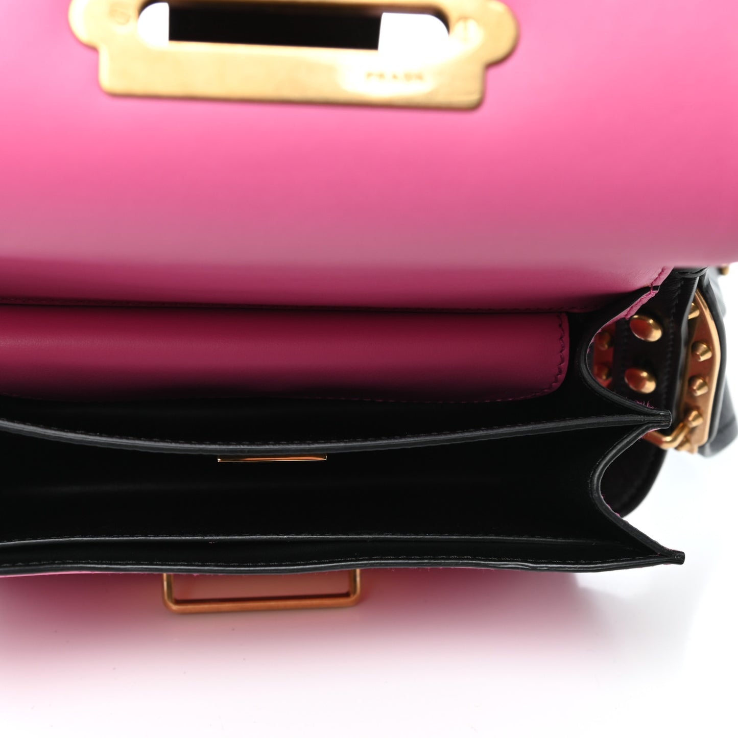 City Calf Saffiano Cahier Bag Fuxia Black