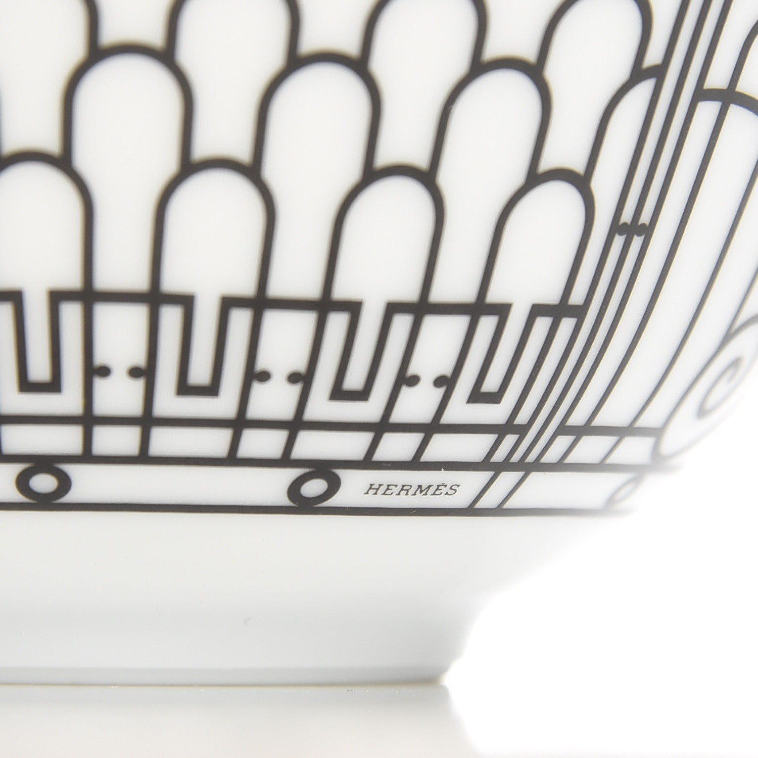 Hermes Porcelain H Deco Medium Bowl Set of 2 7 of 8
